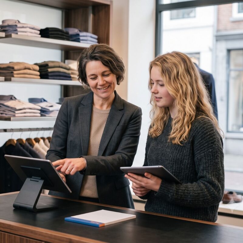 Bpv-begeleider en student retail